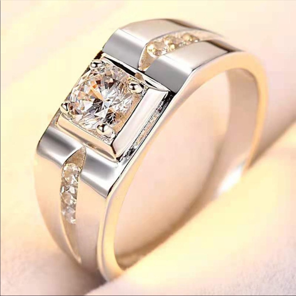 Resizeable Classic Couple Wedding Engagement Ring - Picture 4 of 6